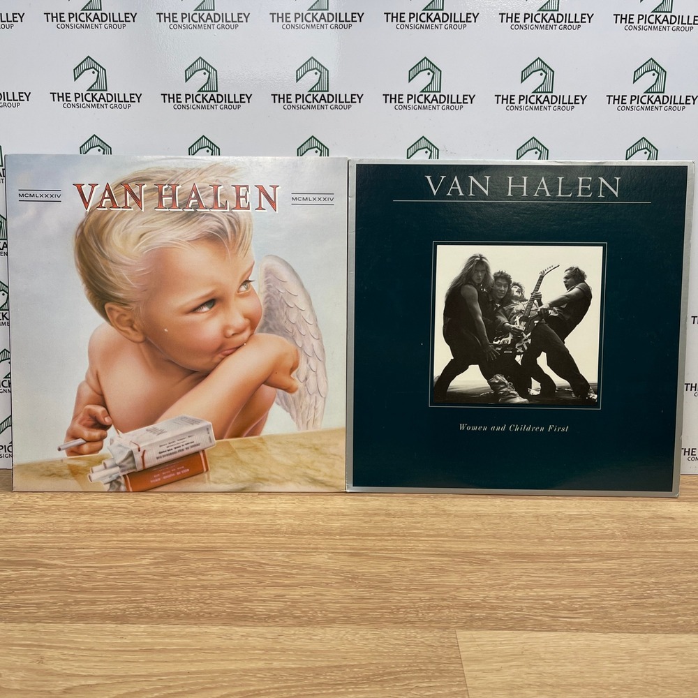 Van Halen Vinyl Record Lot 1984 & Women and Children First with Poster Rare LP